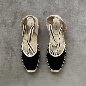 Soludos black tie-back espadrilles size 10